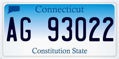 CT license plate AG93022
