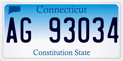 CT license plate AG93034