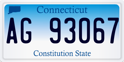CT license plate AG93067