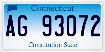 CT license plate AG93072