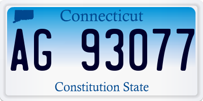 CT license plate AG93077
