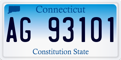 CT license plate AG93101