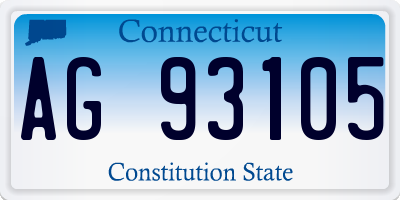 CT license plate AG93105