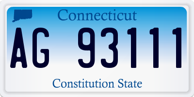 CT license plate AG93111