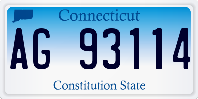 CT license plate AG93114