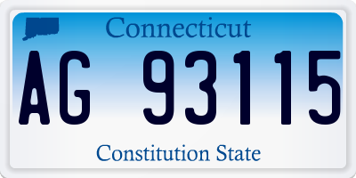 CT license plate AG93115
