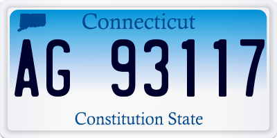 CT license plate AG93117