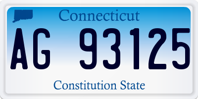 CT license plate AG93125