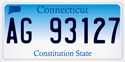 CT license plate AG93127