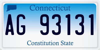 CT license plate AG93131