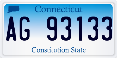 CT license plate AG93133