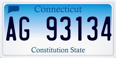 CT license plate AG93134