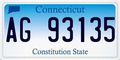 CT license plate AG93135
