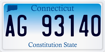 CT license plate AG93140