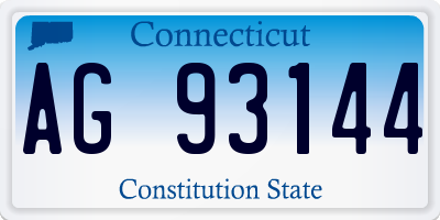 CT license plate AG93144