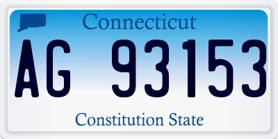 CT license plate AG93153