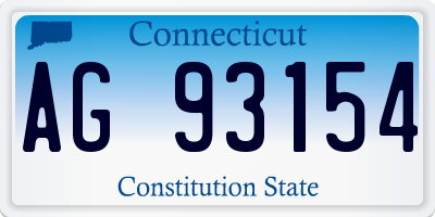 CT license plate AG93154