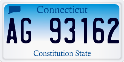 CT license plate AG93162