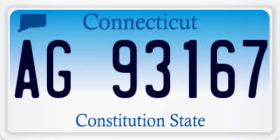 CT license plate AG93167