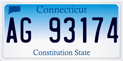CT license plate AG93174