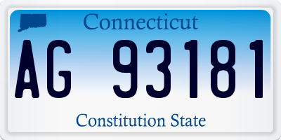 CT license plate AG93181