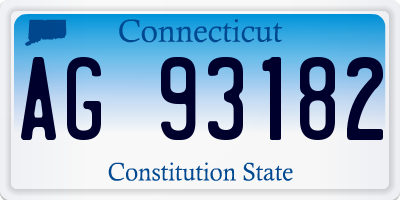CT license plate AG93182
