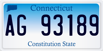 CT license plate AG93189