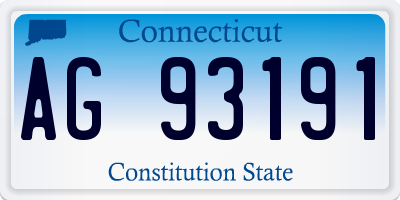 CT license plate AG93191