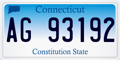 CT license plate AG93192