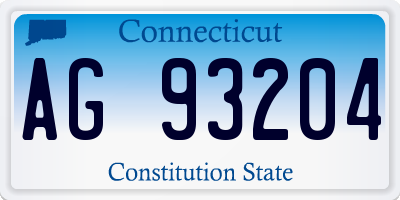 CT license plate AG93204