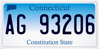 CT license plate AG93206
