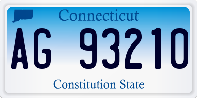 CT license plate AG93210
