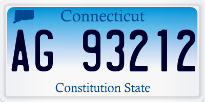 CT license plate AG93212