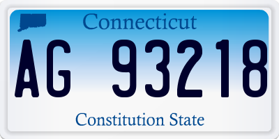 CT license plate AG93218