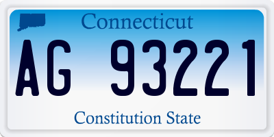 CT license plate AG93221