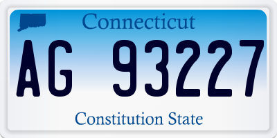 CT license plate AG93227