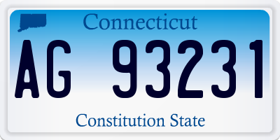 CT license plate AG93231