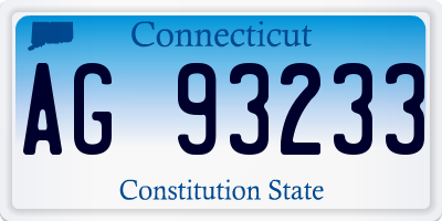 CT license plate AG93233