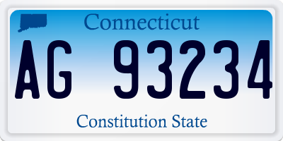 CT license plate AG93234