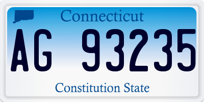 CT license plate AG93235