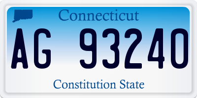 CT license plate AG93240