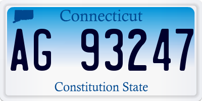 CT license plate AG93247