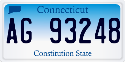 CT license plate AG93248