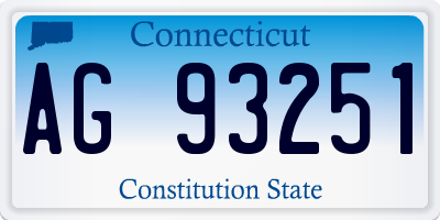CT license plate AG93251