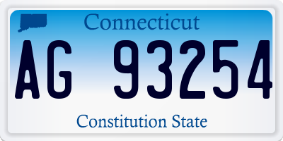CT license plate AG93254