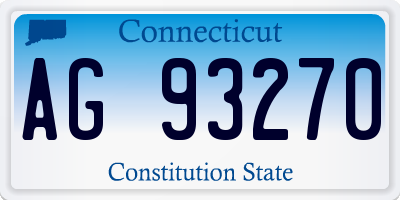 CT license plate AG93270