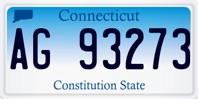 CT license plate AG93273