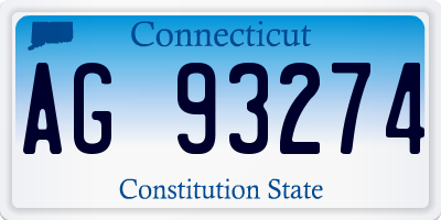 CT license plate AG93274