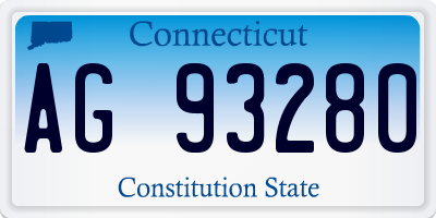 CT license plate AG93280