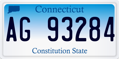 CT license plate AG93284